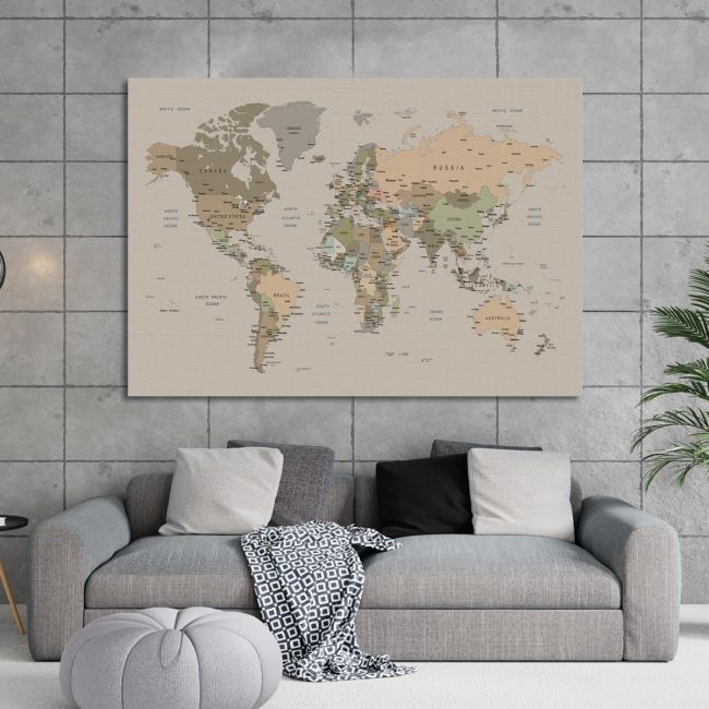 Canvas print World map (World map) IV