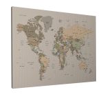 Πίνακας σε καμβά Παγκόσμιος χάρτης (World map) χρωμ. συνδ. IV