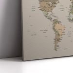 Πίνακας σε καμβά Παγκόσμιος χάρτης (World map) χρωμ. συνδ. IV