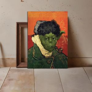 Canvas print Self-portrait with bandaged ear reart, (original Vincent Van Gogh)