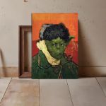 Canvas print Self-portrait with bandaged ear reart, (original Vincent Van Gogh)