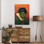 Canvas print Self-portrait with bandaged ear reart, (original Vincent Van Gogh)