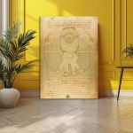 Πίνακας ζωγραφικής The Vitruvian minion reart, (original Leonardo da Vinci)