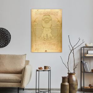 Πίνακας ζωγραφικής The Vitruvian minion reart, (original Leonardo da Vinci) 2