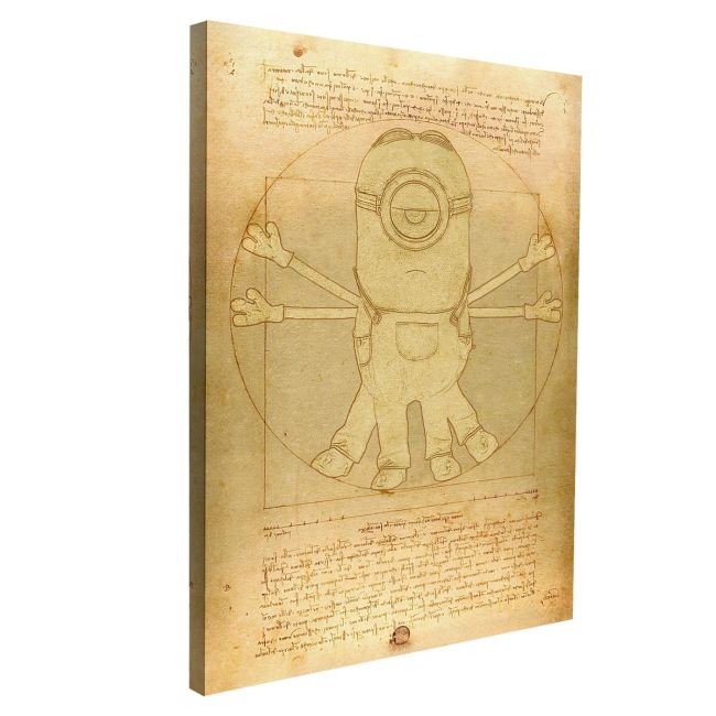 Canvas print The Vitruvian minion reart, (original Leonardo da Vinci)