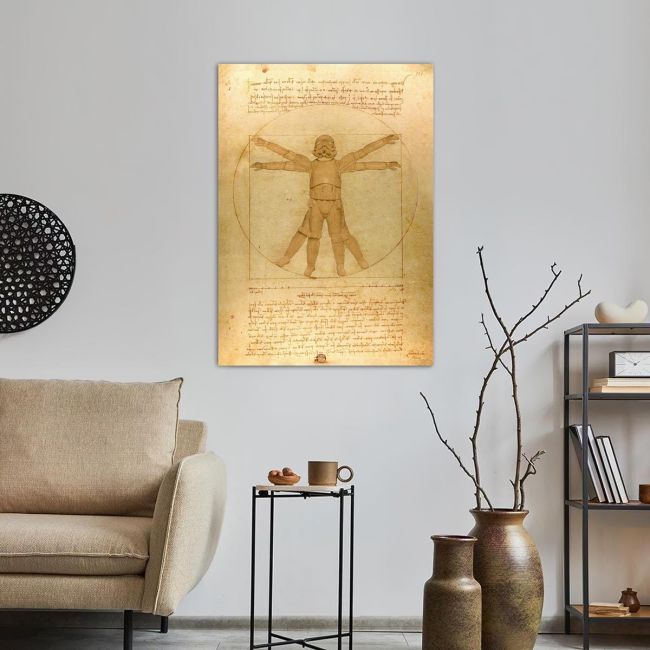 Canvas print The Vitruvian trooper reart, (original Leonardo da Vinci)