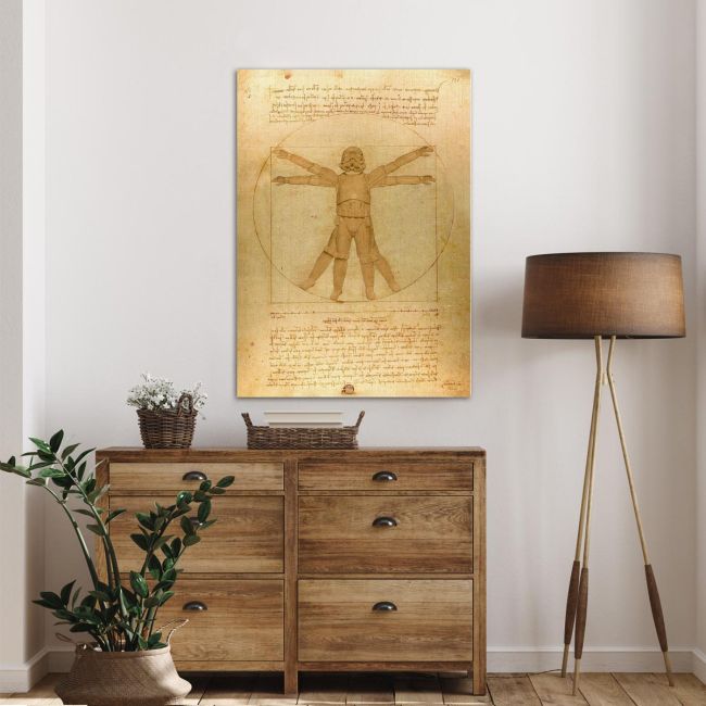 Canvas print The Vitruvian trooper reart, (original Leonardo da Vinci)