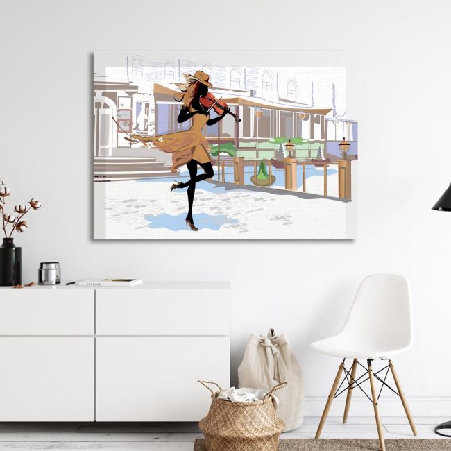 Canvas print Girl with a violin