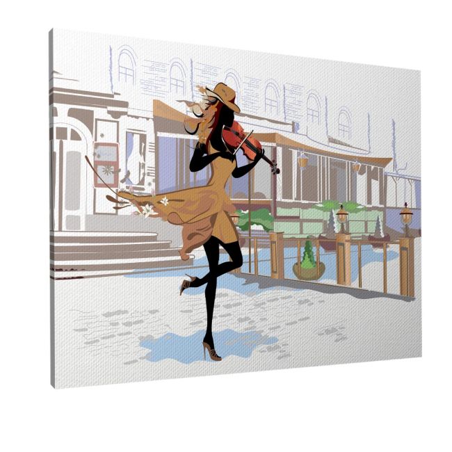 Canvas print Girl with a violin