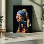 Πίνακας ζωγραφικής The girl with a selfie reart, (original Vermeer J.)