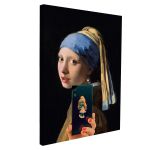 Canvas print The girl with a selfie reart, (original Vermeer J.)