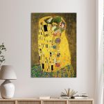 Canvas print Muppet kiss reart, (original Klimt G)