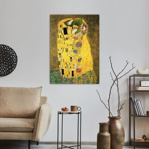 Canvas print Muppet kiss reart, (original Klimt G) 2