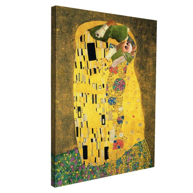 Canvas print Muppet kiss reart, (original Klimt G)