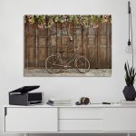 Canvas print Old style rusty brown bicycle