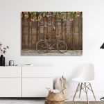 Canvas print Old style rusty brown bicycle