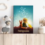 Kids canvas print Little prince and fox vertical