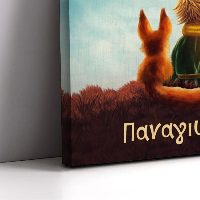 Kids canvas print Little prince and fox vertical