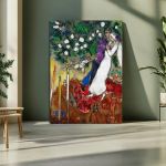 Πίνακας ζωγραφικής The three candles, reart (original Chagall M)