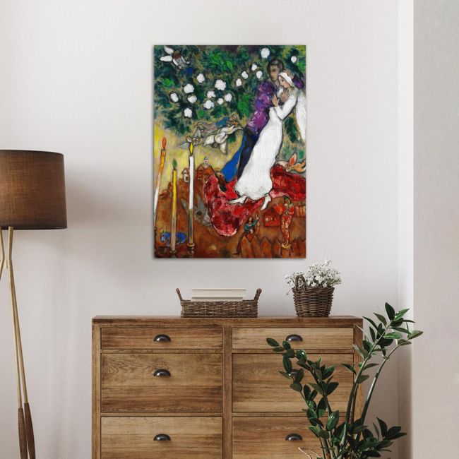 Πίνακας ζωγραφικής The three candles, reart (original Chagall M)