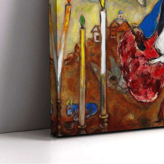Canvas print The three candles, reart (original Chagall M)