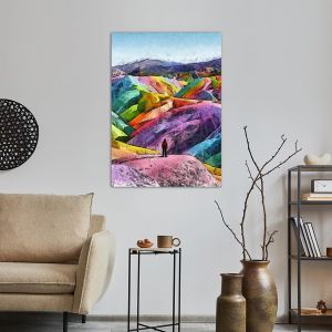 Πίνακας σε καμβά Πολύχρωμοι λόφοι, Hill point 2