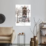 Canvas print Cafe and bicycle