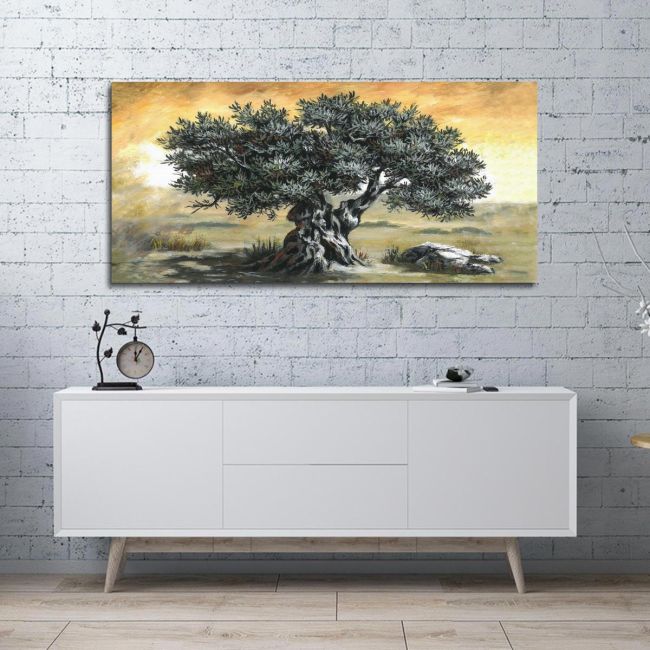 Canvas print Olive tree panoramic