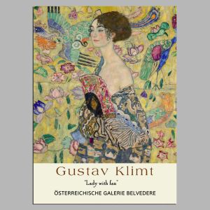 Αφίσα Έκθεσης Lady with a fan, Klimt G., αφίσα, κάδρο