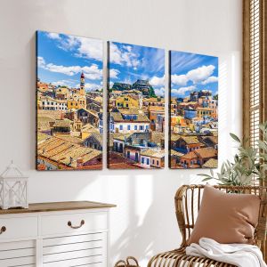 Canvas print city Corfu,  3 panels 2