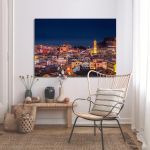 Canvas print Night panorama, Corfu