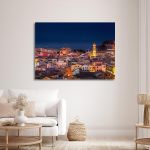 Canvas print Night panorama, Corfu