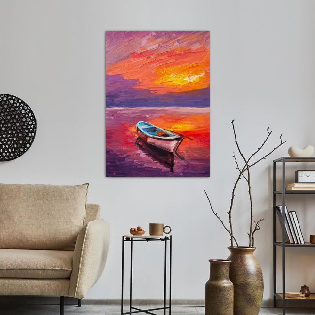 Canvas print Boat on the sea