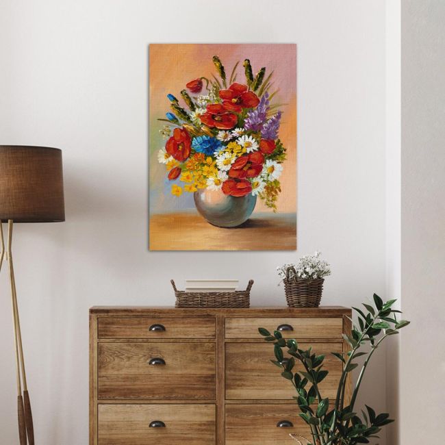 Canvas print Spring flowers in a vase