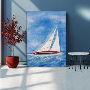 Πίνακας σε καμβά Ιστιοφόρο, Ηeeling sailboat