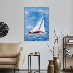 Πίνακας σε καμβά Ιστιοφόρο, Ηeeling sailboat 2