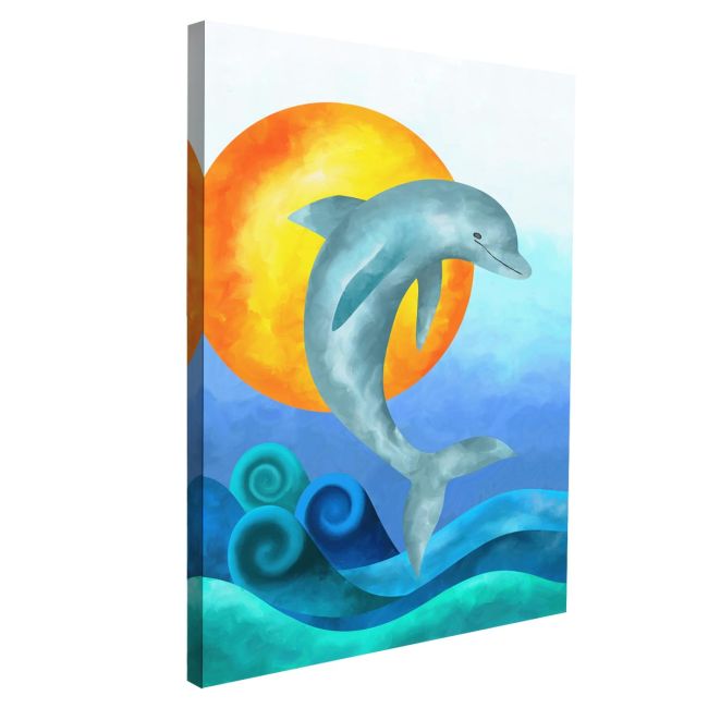 Πίνακας σε καμβά Δελφίνι στον ήλιο, The jump of the dolphin I