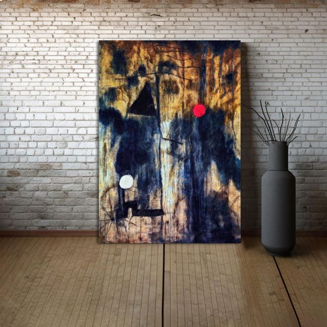 Canvas print Birth of the world reart (original by J. Miro)