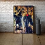 Canvas print Birth of the world reart (original by J. Miro)