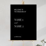 Canvas print Wedding welcome,minimal black