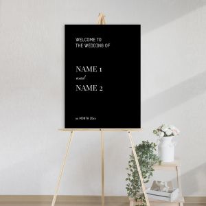 Canvas print Wedding welcome,minimal black 2