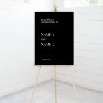 Πίνακας καλωσόρισμα γάμου, minimal black