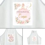 Godfather apron, Little girl, Moon, Stars