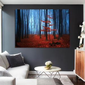 Πίνακας σε καμβά Φθινοπωρινό δάσος. Autumnal foggy forest I