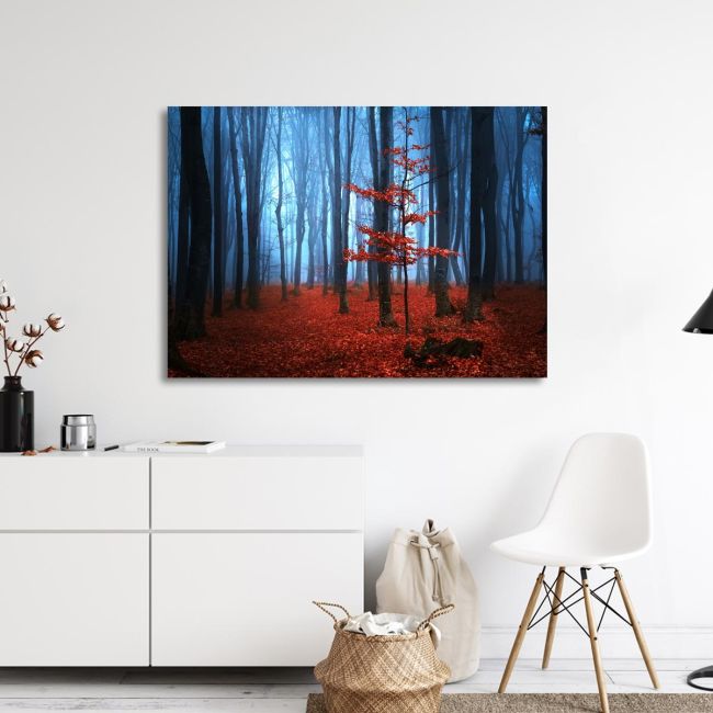 Canvas printAutumnal foggy forest I
