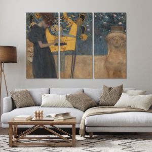 Πίνακας σε καμβά Μουσική, Klimt Gustav, τρίπτυχος