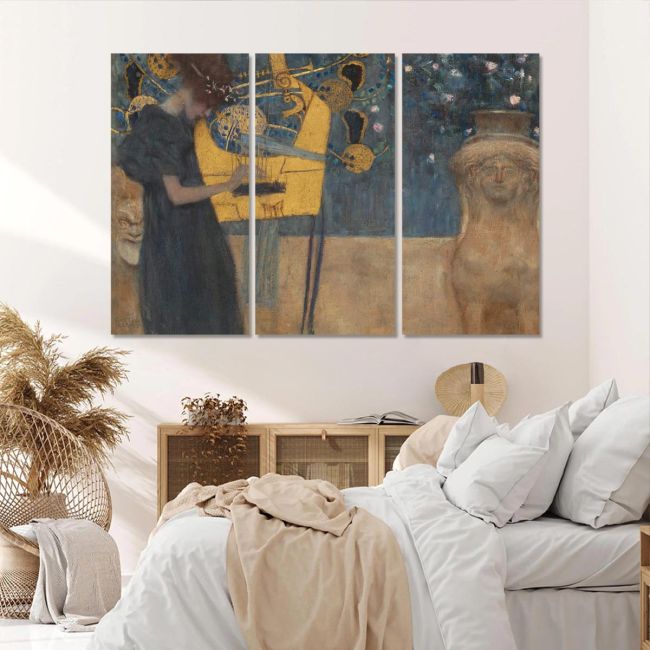 Canvas print Music, Klimt Gustav,3 panels