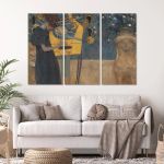 Canvas print Music, Klimt Gustav,3 panels