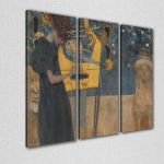 Πίνακας σε καμβά Μουσική, Klimt Gustav, τρίπτυχος