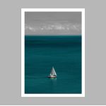 Sailing on turquoize waters, poster